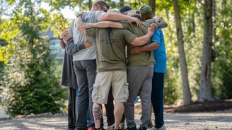Andrew with his tribe at Warrior PATHH