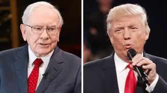 Warren Buffett e Donald Trump lado a lado.