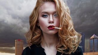 femme blonde en train de fumer