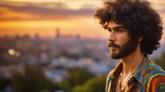 homme pensif loin de la ville