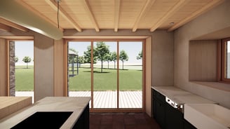 Menuiseries en bois, enduits chaux chanvre