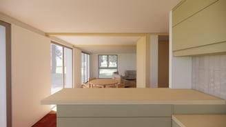 Vue intérieure maison bois