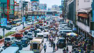vista do centro congestionado em manila filipinas