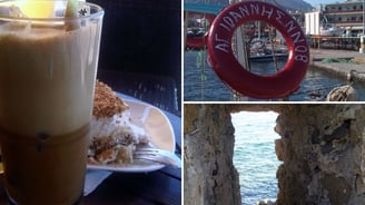 Fotos da autora na volta a cidade de Monemvasia.