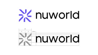 nuworkd logo design icon and wordmark structure