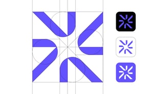 minimalist logo design grid and app icons of letter N and asterisk