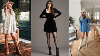 20 Ideas de outfits con vestidos y botas