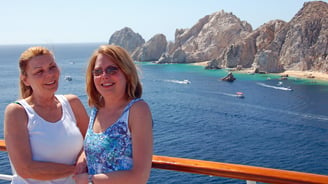 Jean and Lady with Land's End at Cabo San Lucas, Mexico