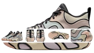 a pair of sneakers with a pattern of a wave, Nike - Jordan Tatum 3
