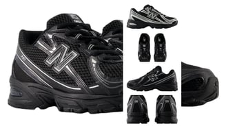 a pair of sneaker,  New Balance 740 Black Silver