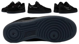 a pair of black  sneakers, Nike Air Force 1 Low HBCU VUU Panthers