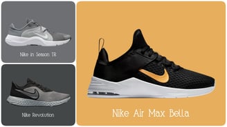 a collection of different types of Nike Air Max,  Season Tr, Revolution sneakers