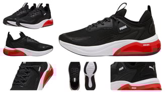 a collage of different types of sneaker Puma Cell Thrill Black for All Times Red