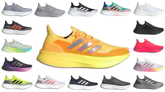 a group of different colors of adidas sneakers ultraboost 5