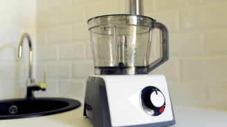 a blender with a blender and a sink