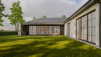 Klasikinis, bet šiuolaikiškas gyvenamasis namas su erdvia terasa