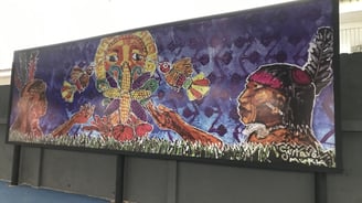 Painel de Gustavo Muriá na Calçada da Cultura, Barra do Garças.