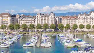 Exterior view of The Woodward Geneva hotel where bespoke art was commissioned by Lumai Studio