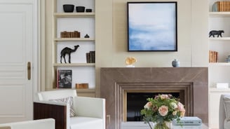 Site-responsive fine art painting created by Lumai Studio for spa interior at The Woodward Geneva