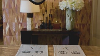 Custom textile art by Lumai Studio adding intimacy to retreat setting at Castle Ashby