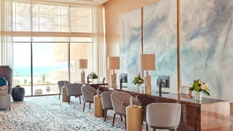 12-metre hand-painted mural created by Lumai Studio for Fairmont Taghazout Bay inspired by Atlantic 
