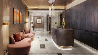 Textural wall panel installation bespoke piece by Lumai Studio for architectural interior in Astana