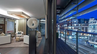 Contemporary painting created by Lumai Studio to harmonise with interior design in One Hyde Park