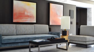 Fine art painting created by Lumai Studio for luxury resort suite interior in Cyprus