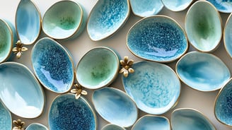 Ceramic wall installation by Lumai Studio adding depth and rhythm to architectural feature at Parkla