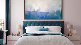 Bespoke painting by Lumai Studio for Parklane Limassol inspired by Mediterranean light and mineral t
