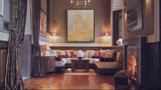 Interior of Royal Mansour Marrakesh featuring bespoke art commissions by Lumai Studio