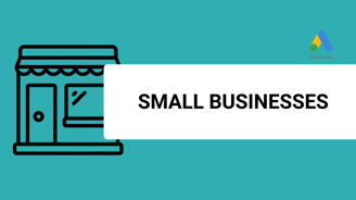 banner with the title small businesses and a google ads logo