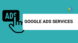 a banner with a title google ads services and a google ads logo