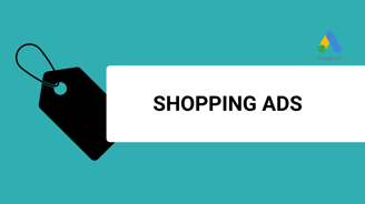 a banner with a title shopping ads and a google ads logo