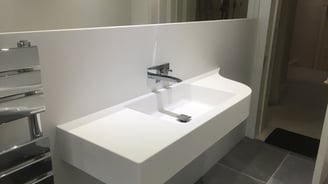 Bathroom sink with bespoke shape