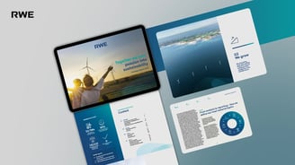 Mockup, RWE, Nachhaltigkeitsbericht 2022, Grafiken und Design