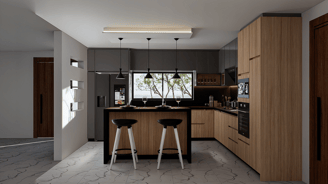 Interior moderno con mobiliario personalizado diseñado por Kastros