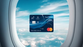 a credit card and a sky background