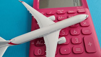 a plane model of a plane on a blue background