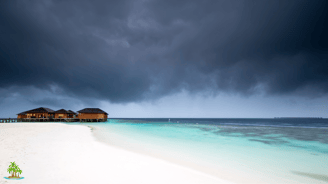 a stormy weather in tropical island