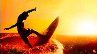 a man is surfing on a surfboard in the ocean