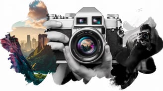 a person holding a camera and taking a picture