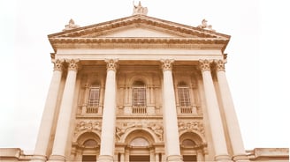 a large building with columns