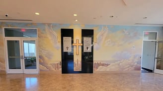 9 11 Memorial bespoke Mural by Marcine for Saint David the King Church in Princeton Junction NJ