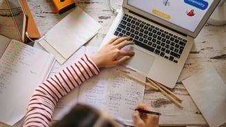 child learning at desk