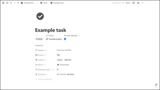 Notion Database Filled Page Example