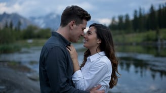 a man and woman standing next to each other