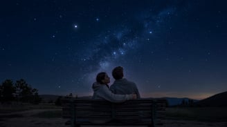 couple stargazing