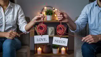 a man and woman holding hands with love and love signs