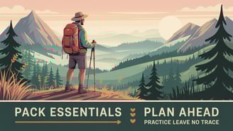 a man with a backpacker on a mountain top